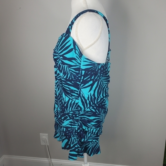 Lands End One Piece Swimsuit Ruffle Hem Swimdress - Picture 7 of 13